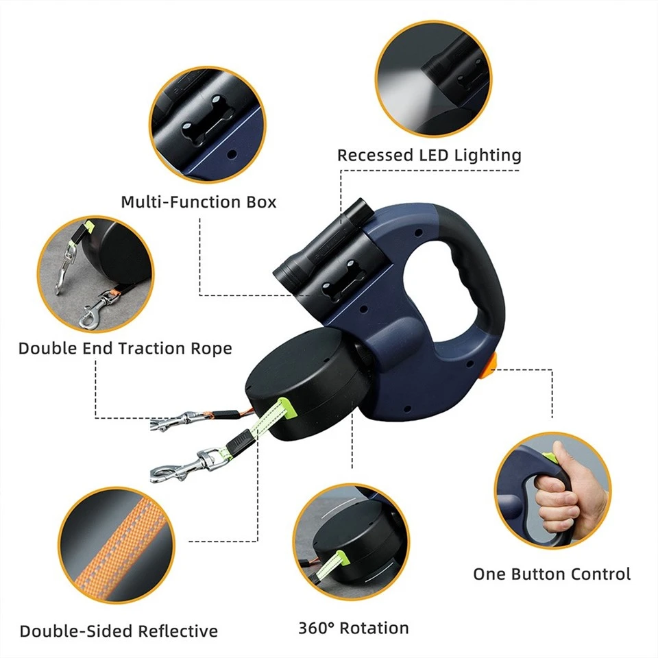 Dual Retractable Dog Leash factory